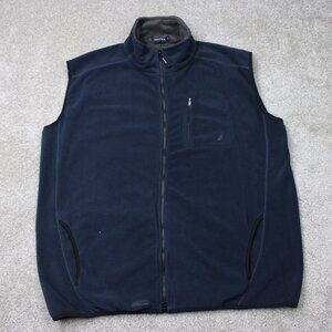 Nautica Fleece Vest Mens 2XL XXL Blue Nautex Full Zip 100% Polyester Jacket Coat